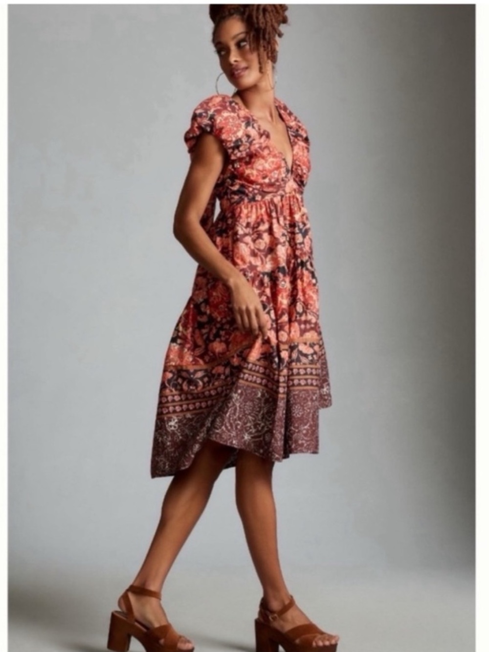NWT Anthropologie Printed Floral Summer Babydoll  Dress, size 8 - Picture 8 of 16